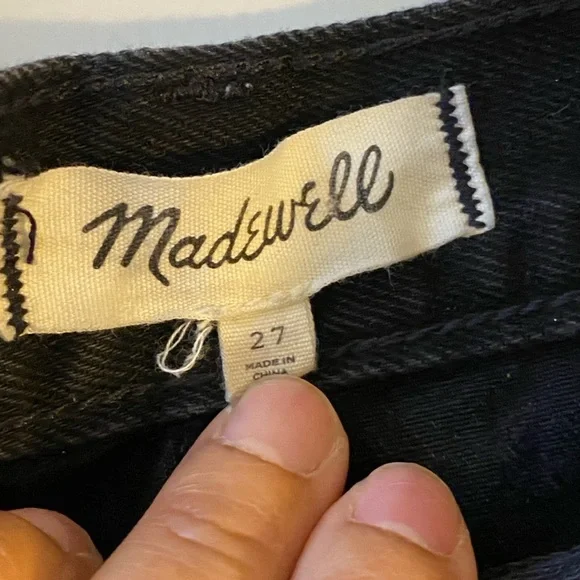 Madewell McCarren Raw Hem Black Jean Skirt, 27 - Picture 6 of 8